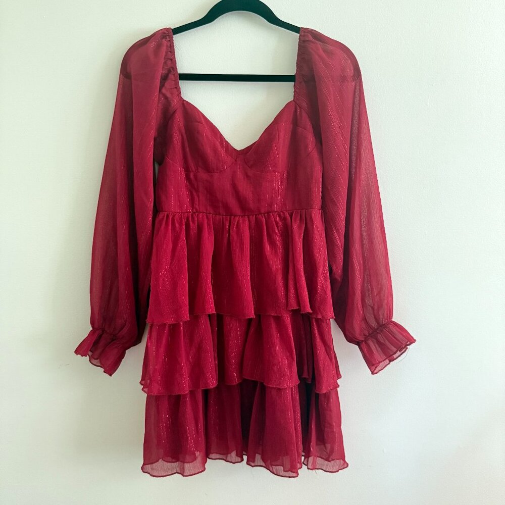 Baltic Born Red Tiered Mini Dress